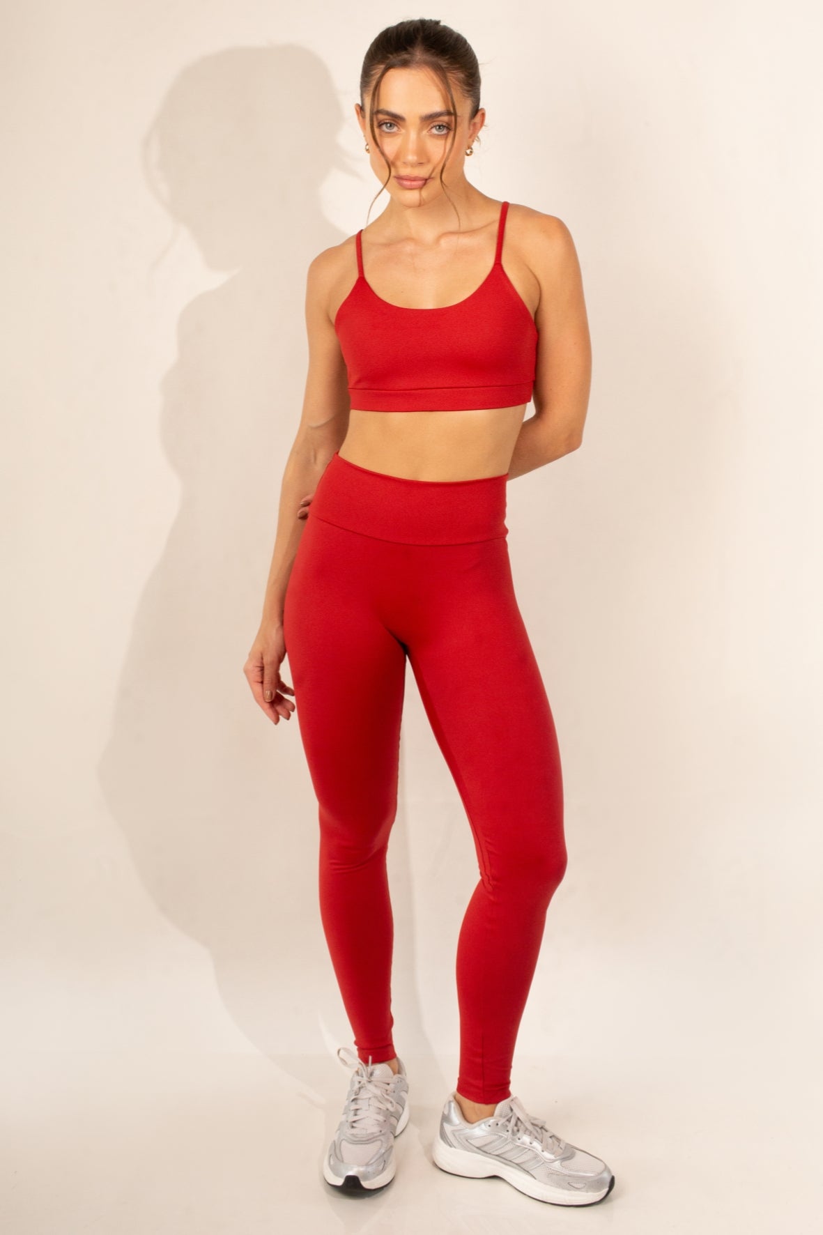Conjunto legging sem costura frontal e top basic sculpt rubi