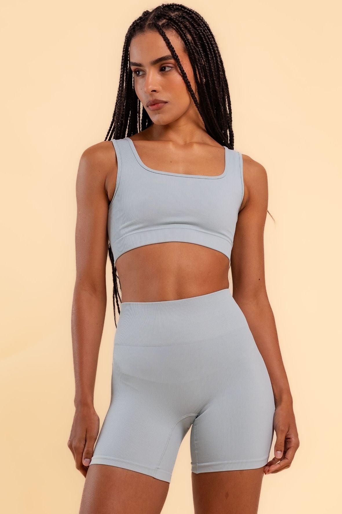 Shorts sem costura light blue