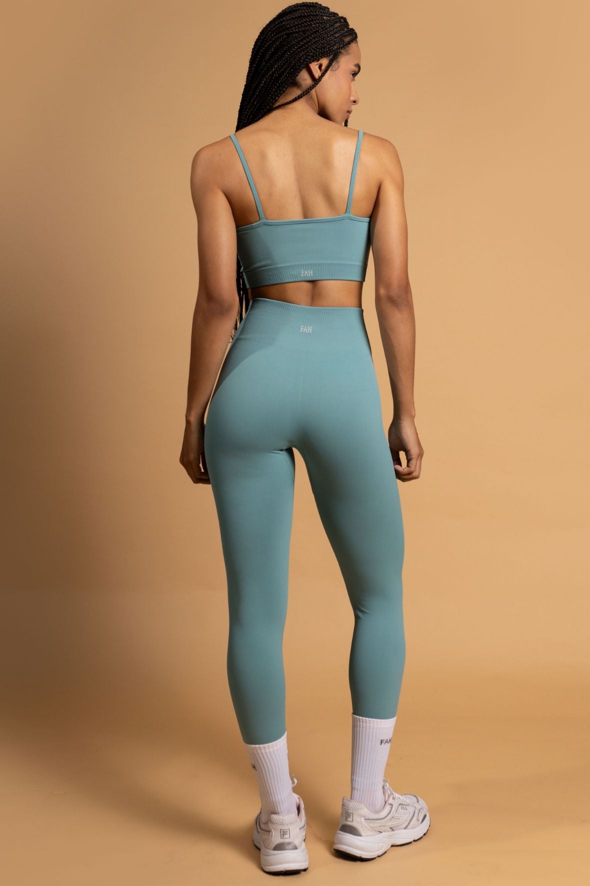 Legging listra lateral sem costura  azul claro