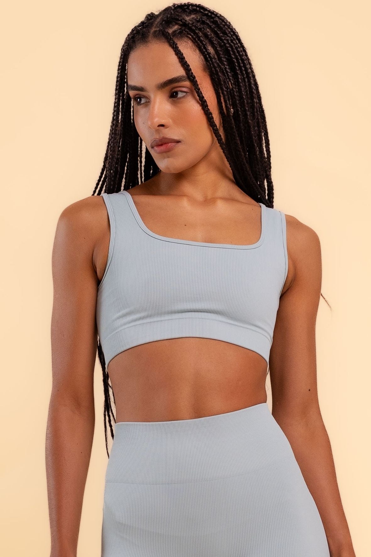 Top sem costura light blue