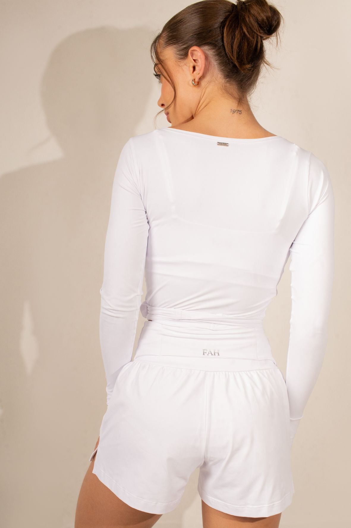 Shorts corrida dois bolsos branco