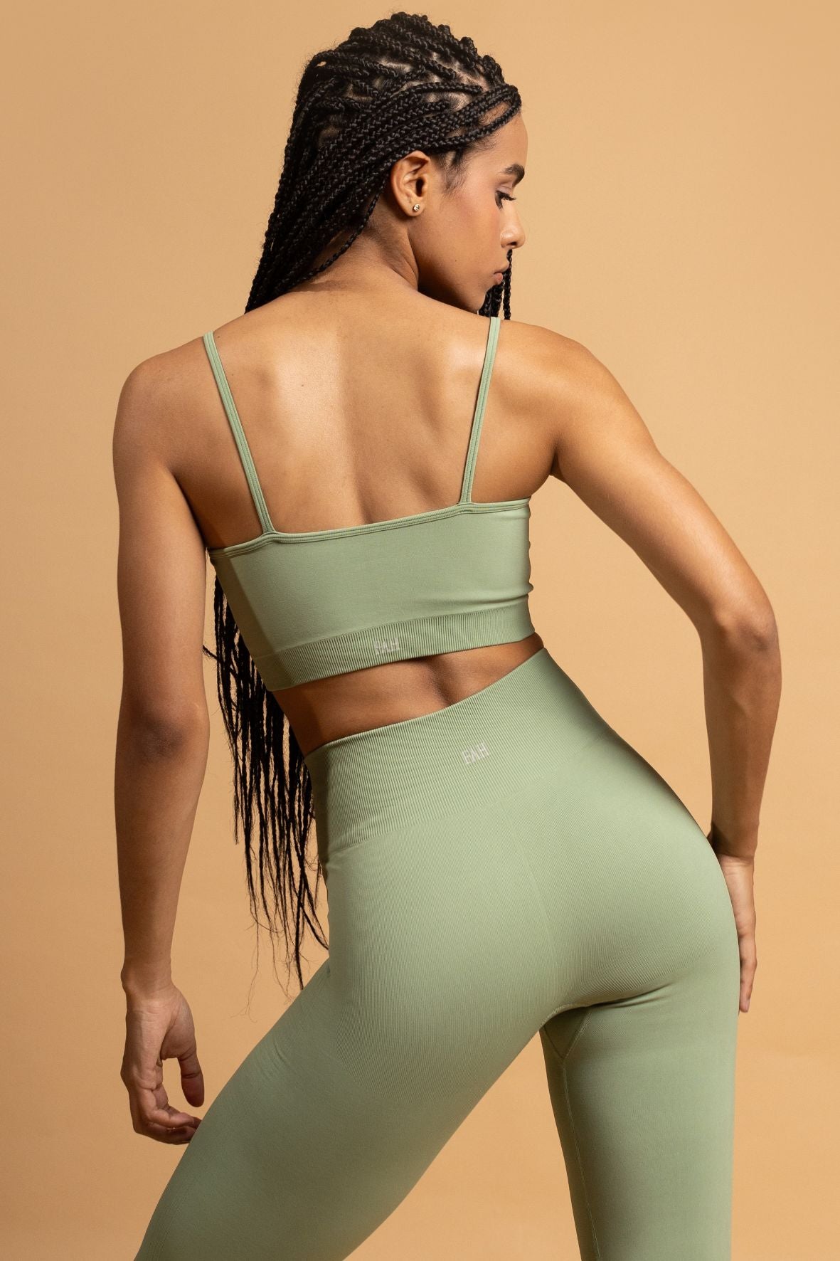 Conjunto Listra lateral Sem costura verde frosty