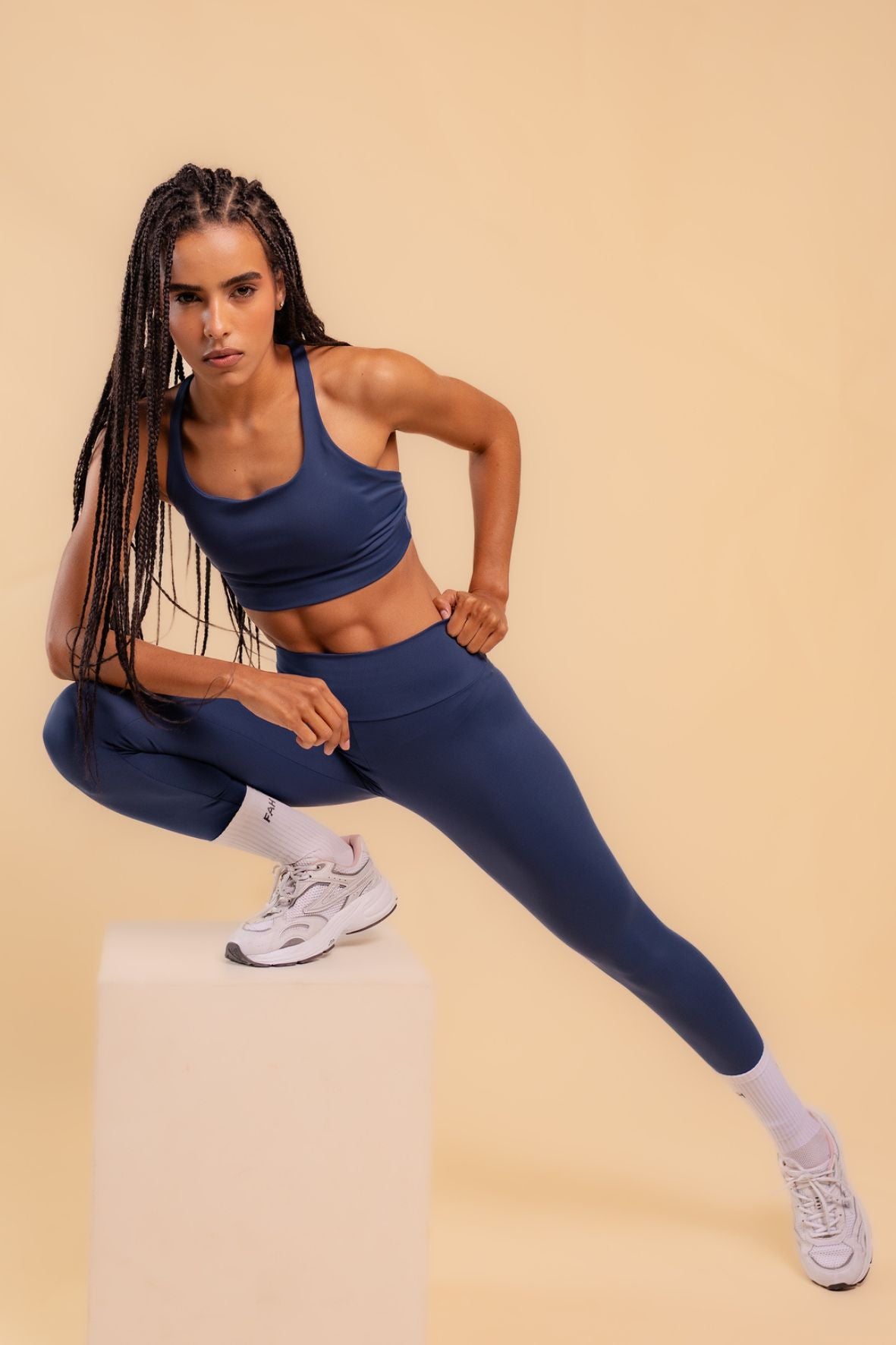 Top cruzado costas sculpt marinho