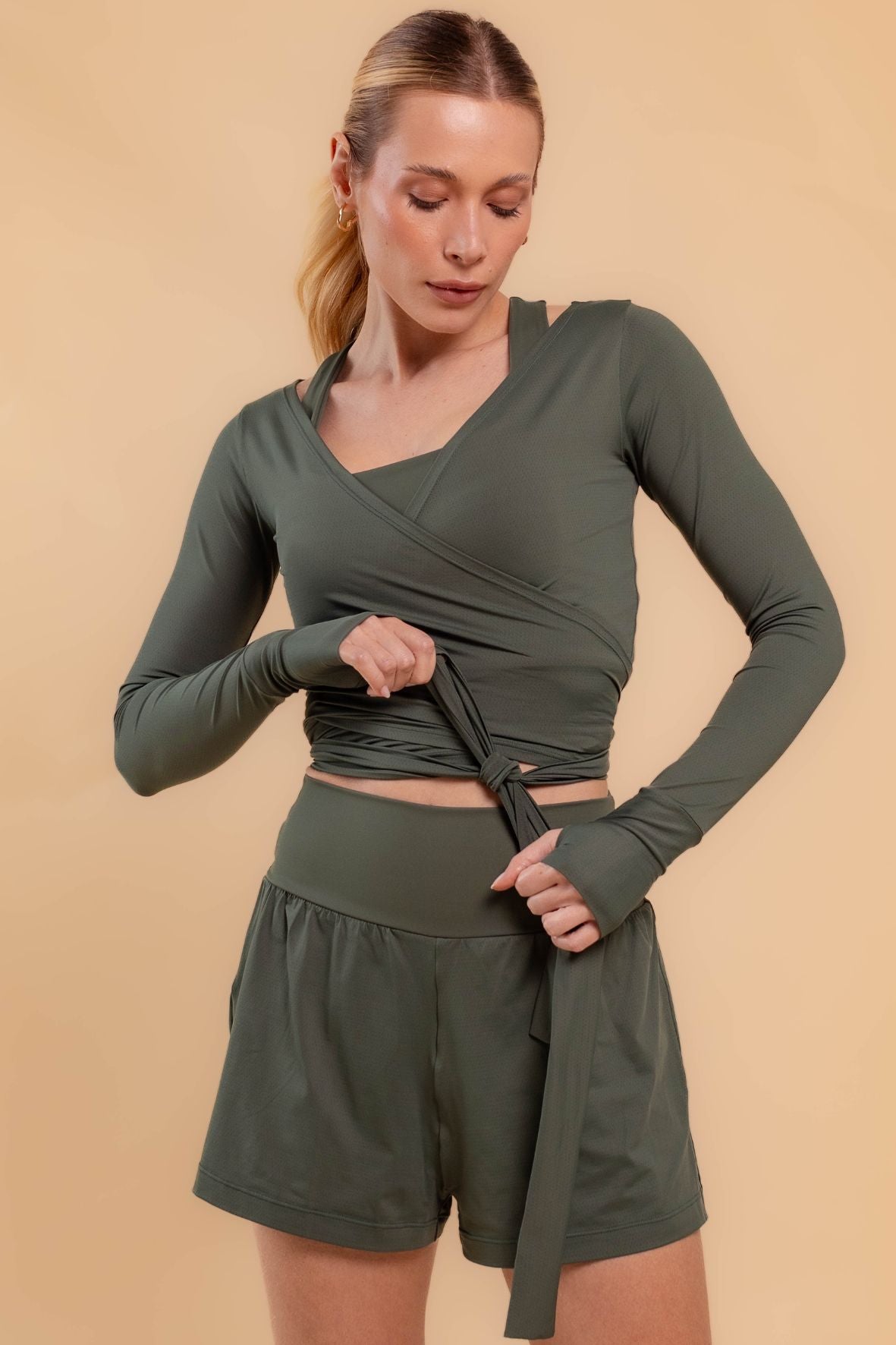 Blusa ballet verde escuro