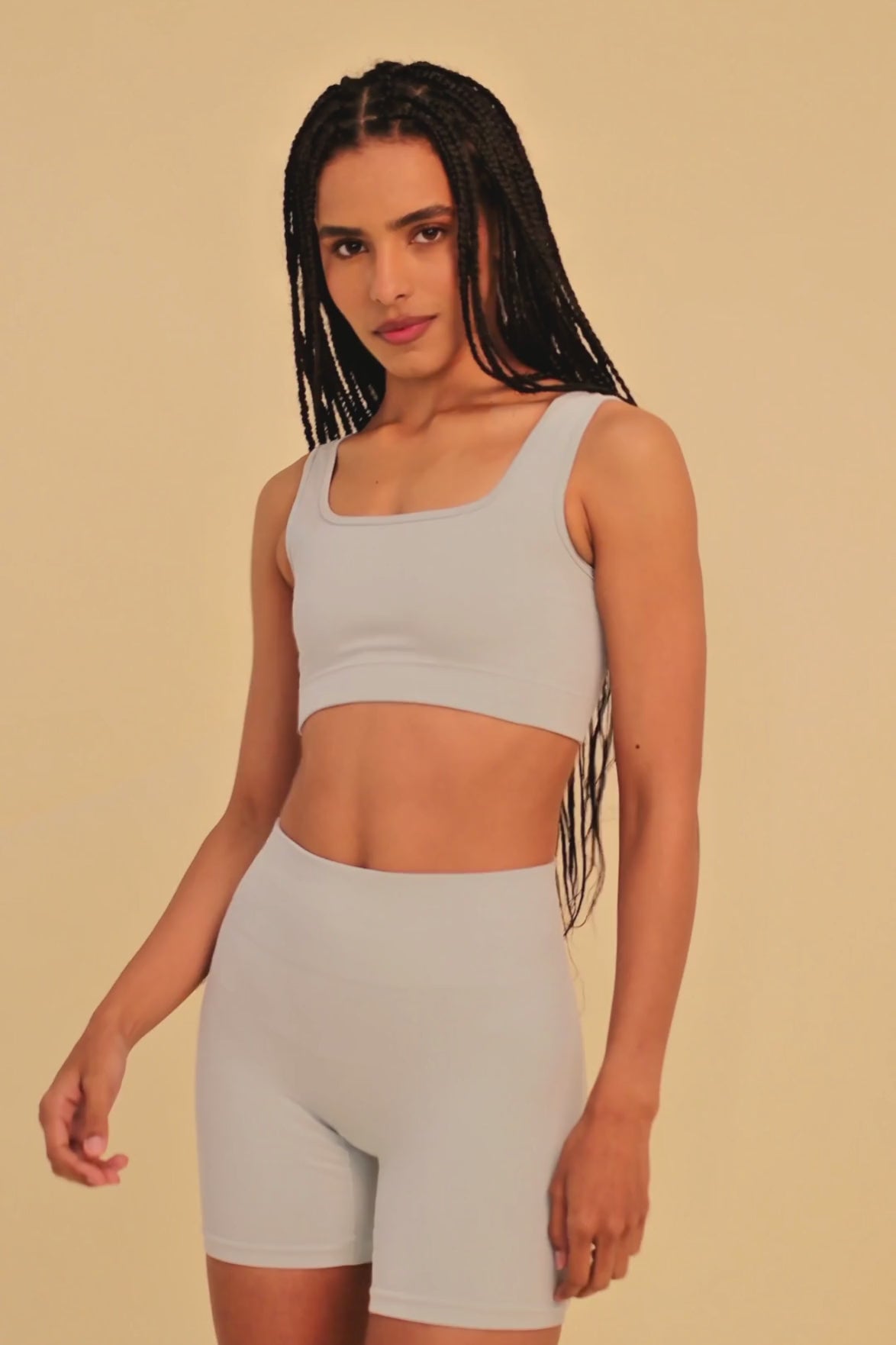 Shorts sem costura light blue